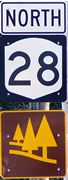 NY 28, the Central Adirondack Trail, sign